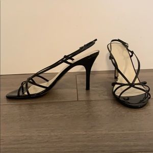Black strappy heels